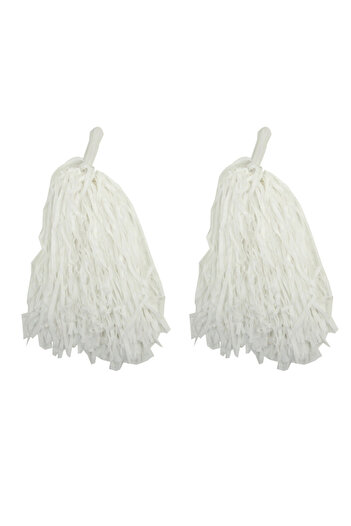 Mustran 1 pair (2 pieces) white color 23 april show pom pom