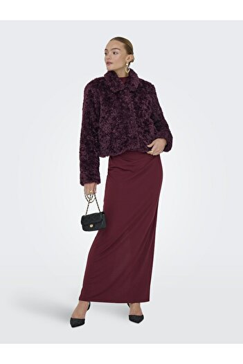 ONLY Women's Purple Onlginny Short Teddy Jacket Otw Coat 15352795-Mauvewine