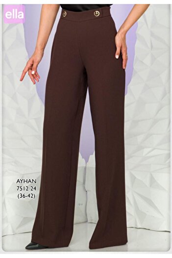 AYHAN 7512 Wide Leg Crepe Trousers