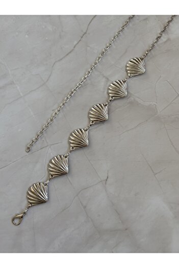 CSR AKSESUAR Silver Mussel-Shaped Body & Waist & Dress & Pants & Skirt Chain Belt