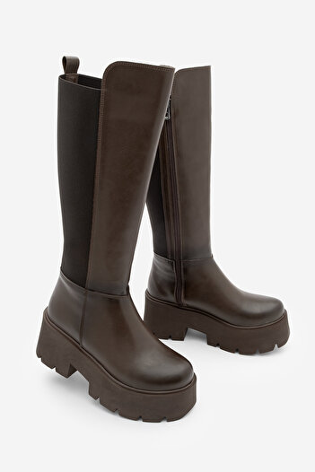 Marjin Women's Thick Padded Sole Casual Boots Ferlas Brown