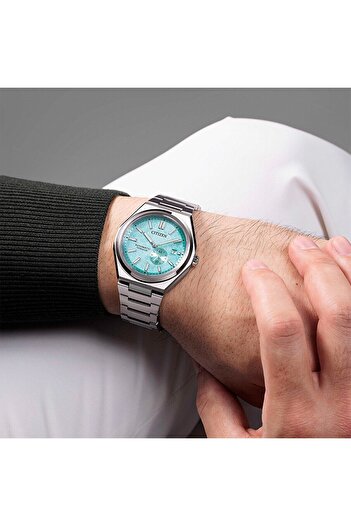 Citizen Zenshin Super Titanium Small Seconds Nj0180-80M Wristwatch |   Tiffany Blue Textured Dial, Auto