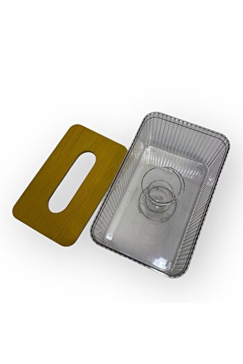 As Acrylic tissue box with wooden lid