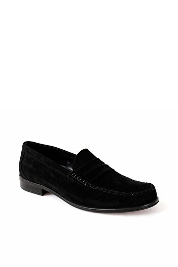 GIESTO Suede Black Loafer