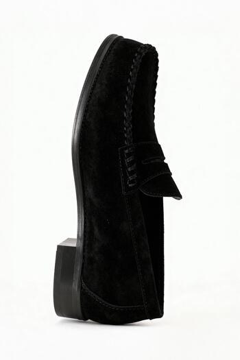 GIESTO Suede Black Loafer