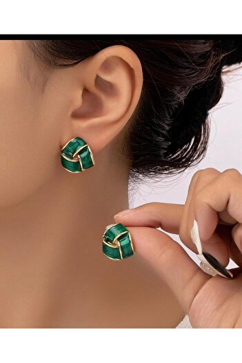Generic Elegant Women's Earring Set – 5 Designs in Gold and Green, Light and Luxurious for Occasions and G