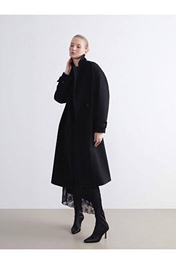 LC Waikiki Stand Collar Women's Stamp Coat