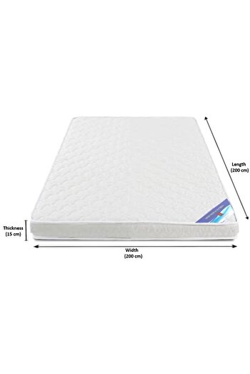 AWF AL WADI FURNITURE Sleep EZ King Size Ortho Medical Mattress With Reversible use option, White - 200X200x15cm