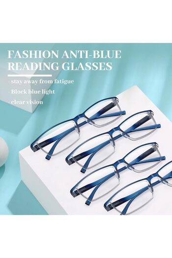Zherqon LUFF 4Pcs Anti-Blue-Ray-Lesebrille Tragbare Ultraleichtleser