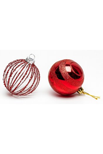 OEM Set of 12 Christmas Globes, With glitter and shiny pebbles, Classic and elegant decor, Special Model