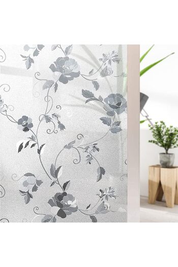 LUXER Decorative Privacy Window Film, UV Protection, Pattern - Peonies, Dimensions 200x60 cm,