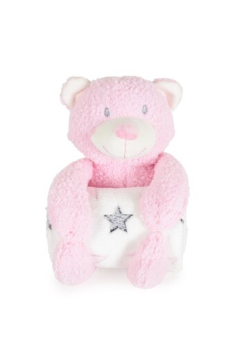 Cangaroo Set Baby Blanket Rory Bear Pink 75x90 cm with Plush Bear