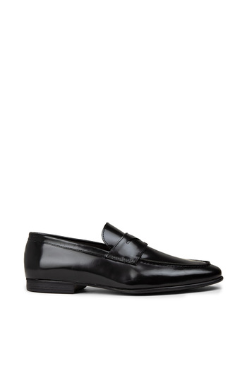 Deery Men's Genuine Leather Black Loafer Shoes