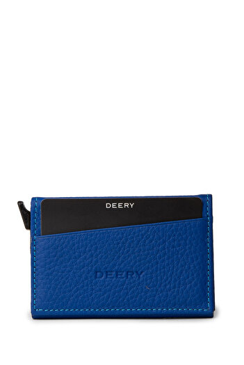 Deery Genuine Leather Blue Mechanism Horizontal Men's Wallet