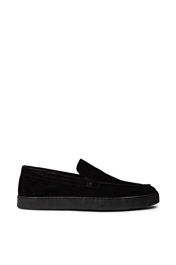 Deery Men's Genuine Suede Black Loafer Shoes