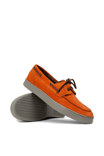 Deery Men's Genuine Suede Orange Marine Casual Shoes