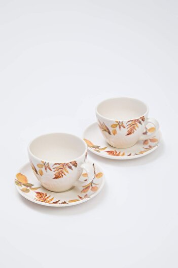TRENDYOLMİLLA HOME 2-Piece Autumn Design Porcelain Tea Cup Set Tphaw26Cfn00002