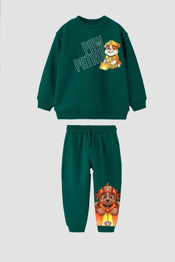 Monila Boy's Paw Patrol Printed 3 Thread Cotton Fabric Top and Bottom Set