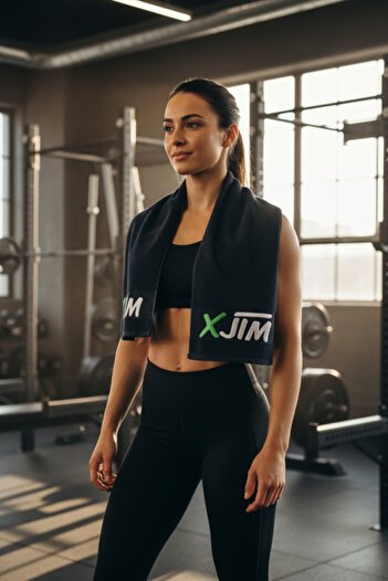 XJIM 100% бавовняний чорний спортивний рушник для спортсменів | Фітнес-тренування, спортзал, гольф, бокс. Поглинаючий піт рушник 30x100