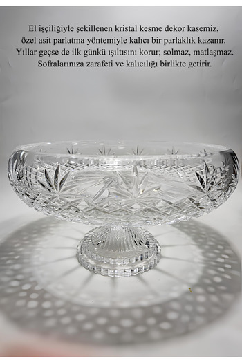 AKDEN STORE Crystal Cutting Decor Elegant Series 26 cm Tableware Glass Bowl