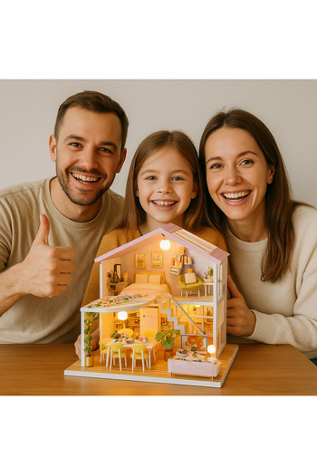 Genel Markalar Kendin Yap Minyatür Villa| Minyatür Maket Ev | Dıy Hobi Seti Ve Toz Koruma Camı