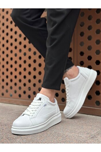 BOA Ba0423 Boa Thick High Sole White Lace-Up Sports Men's Shoes