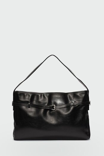 Shule Bags Giulio Belt Detailed Shoulder Bag Black