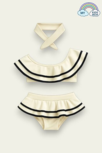 My Kids Wear Girl's Ruffled Double Bikini Set