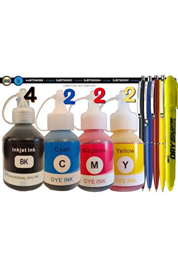 SPEED Brother Compatible Ink Cartridge Set 4xBTD60BK Black 2xBT5000C Cyan 2xBT5000M Magenta 2xBT5