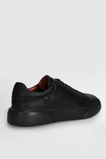 Lufian Tommy Erkek Deri Sneaker Ayakkabı Siyah