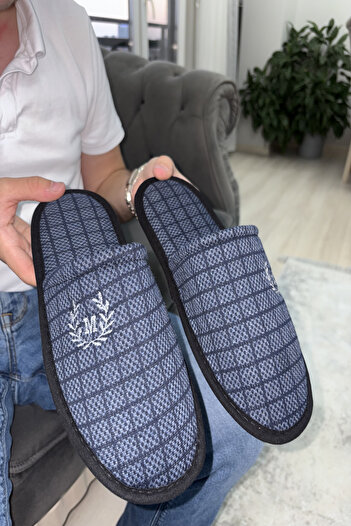 İlkem Men's House Slippers - Guest, Dowry, Groom, Bundle and Gift Plush Carpet Cheap Slippers
