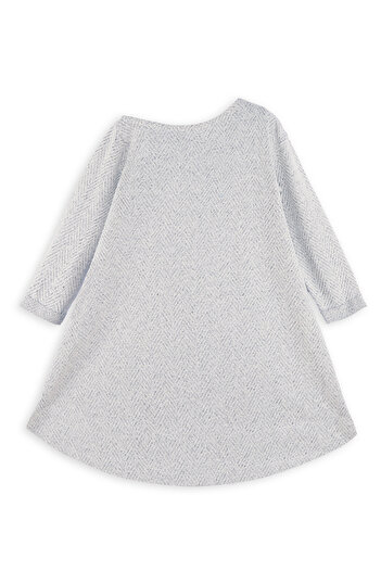 Denokids Gri Kız Çocuk Asimetrik Örme Elbise