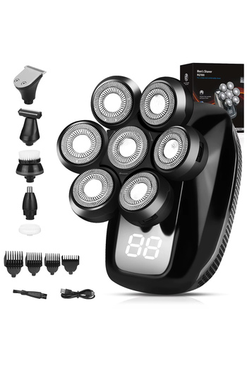 Nubiqo Professional Electric Shaver 7 Blades, 6 in 1, Wet/Dry, Waterproof, With LED Display
