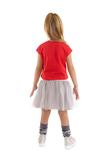 MSHB&G Kanka Cats Girl's Summer T-Shirt Fluffy Tulle Tutu Skirt Set