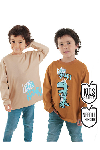Denokids Let's Rawr Boys' 2 Pack T-Shirts