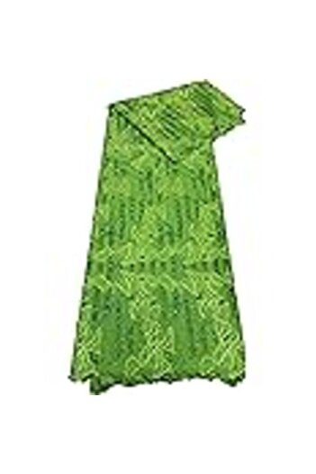 Generic Premium Luxury Gipper Lace Premium Quality 5 Yards With Beautiful Embroidery Stone SV (light green)