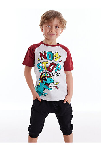 MSHB&G Dino Music Boy's T-shirt Capri Shorts Set