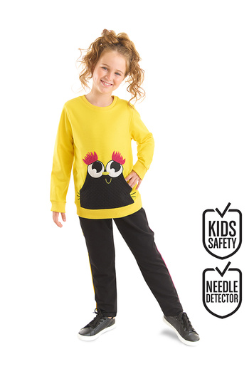 Denokids Augenbrauen-Augen-Mädchen-Trainingsanzug-Set