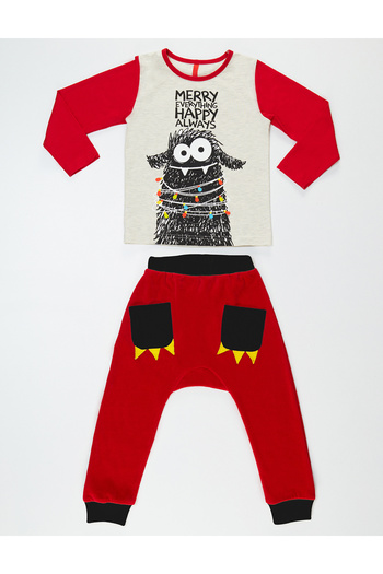 Denokids Christmas Monster Boy Trousers Set