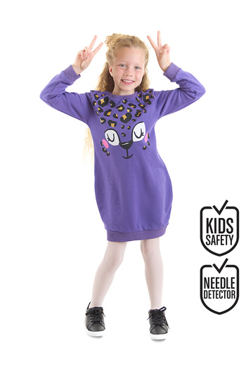 MSHB&G Lilac Leopard Girl's Balloon Dress