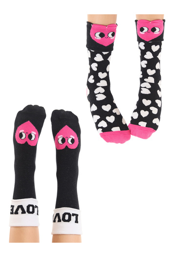 MSHB&G Love Heart 2-Piece Socks Set for Girls