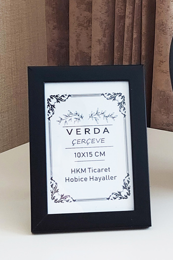 Verda Çerçeve 10X15 cm Photo Frame! Decorative Desktop Frame with Wooden Legs and Pvc Glass!