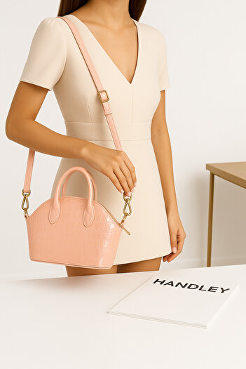 Handley Women's Shiny Mini Crocodile Pattern Crossbody Hand and Shoulder Bag