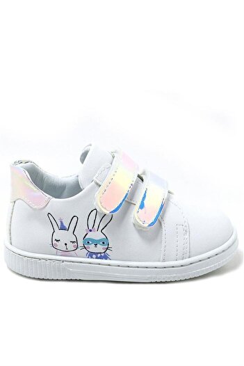 Artico Miclou White Velcro Baby Girl Sneakers