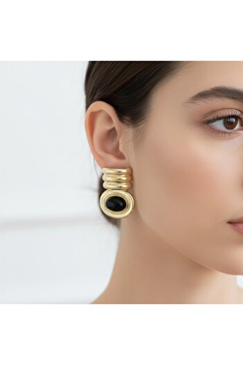 Green Orange Vintage Earrings