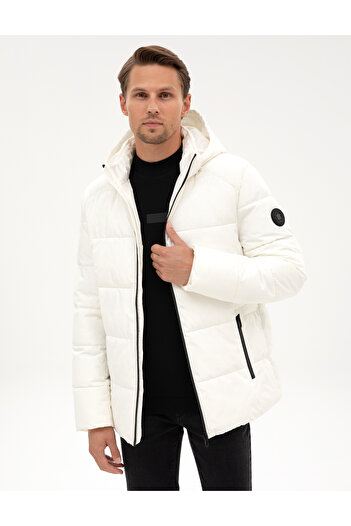 Pierre Cardin Ekru Kapüşonlu Mont 50313923-VR019