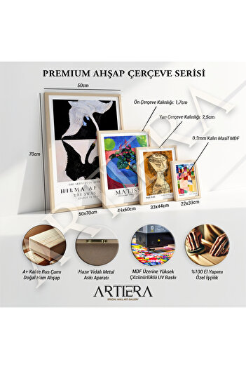 HİGUERA Hilma af Klint 1862-1944 Modern Soyut Spiritüel Sanatı Doğal Ahşap Çerçeveli Duvar Tablosu