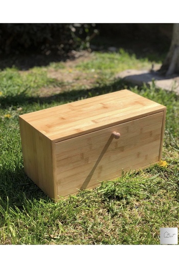 behila Bamboo Bread Cabinet Bread Box Retractable Bamboo Bread Bowl Bread Storage Box bh 1136