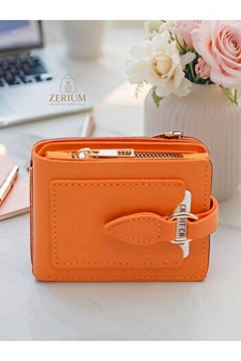 ZERİUM Stylish and Convenient Soft Soft Pu Leather 9-Compartment Trendy Women's Card Holder & Wallet