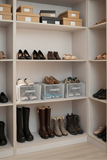 SER&YAT 1 Transparent Steel Frame Zippered Storage Box 45X30X20 Tensioner Storage Organizer
